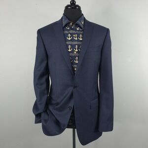 Tallia Suit Blazer Mens 40L Blue Wool Mason Fit 2 Button Sport Coat Jacket